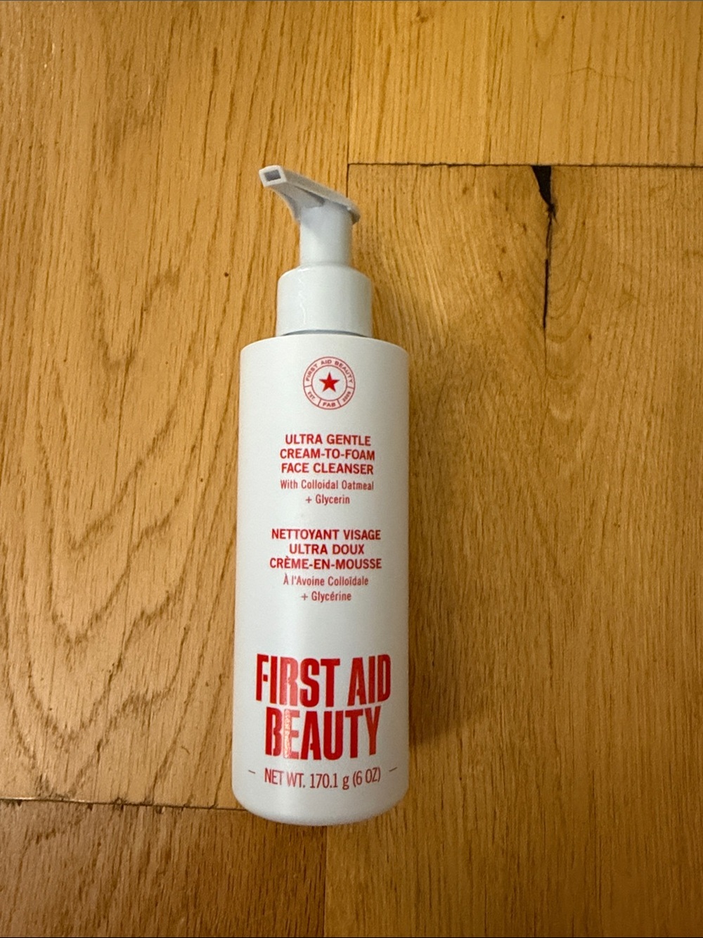 NEW First Aid Beauty Ultra Gentle Cream to Foam Face Cleanser 6 oz